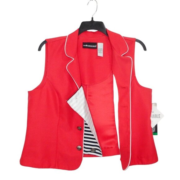 Sag Harbor Top Womens 18 Coral Polyester Sleeveless Layered Look Buttons Career - Picture 5 of 13